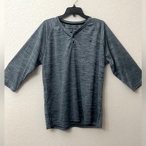 Hurley Buckle Men’s 3/4 Sleeve Heathered Henley Size XL
